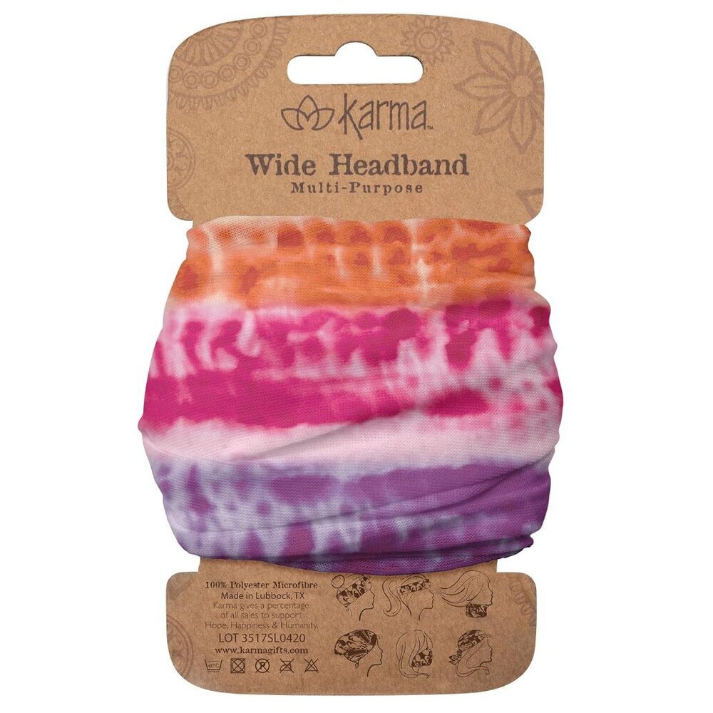 Rainbow Tie Dye Headband for Women - Wide - Fabric Headband and Stretchy Hair Sc